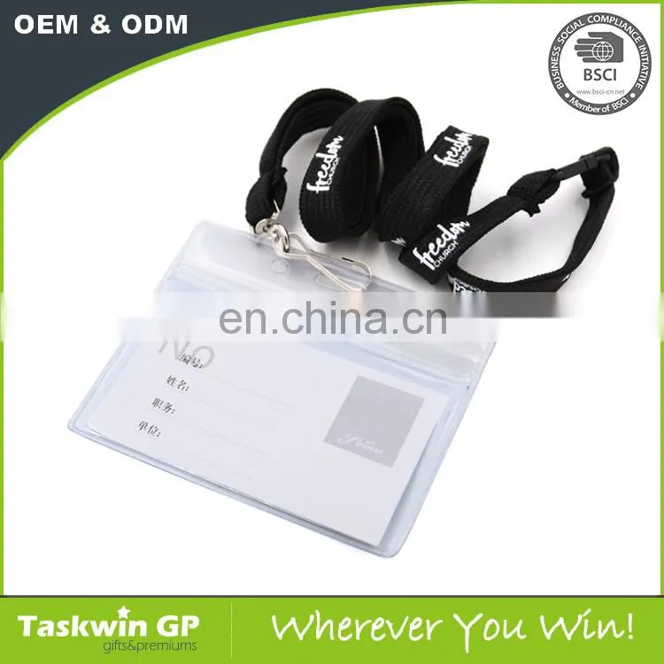Promotional customized polyester blue lanyards with PVC card holder