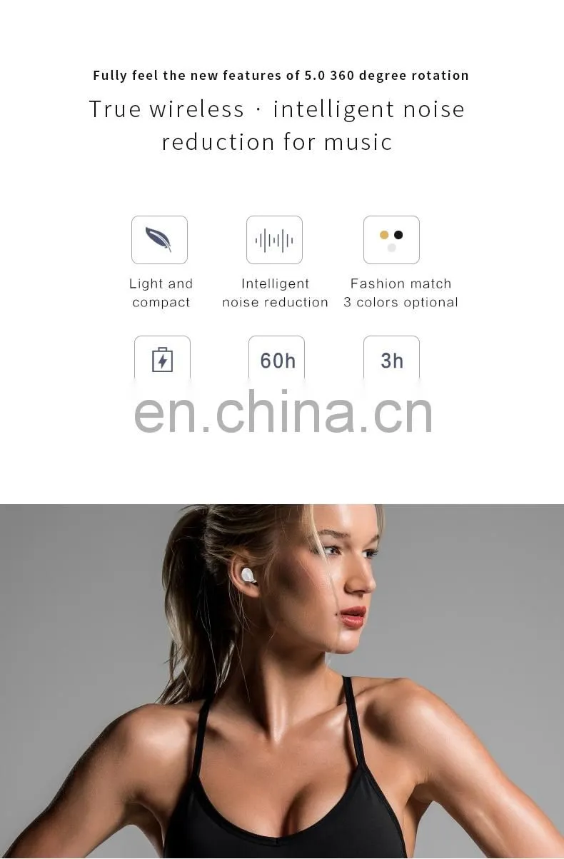2021 hotsale Double calling True wireless stereo Mini earphones high quality noise cancelling sport headphone with logo