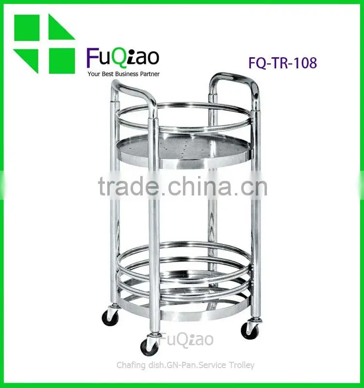 Factory Price High quality metal hotel service large dinner trolley with wheel