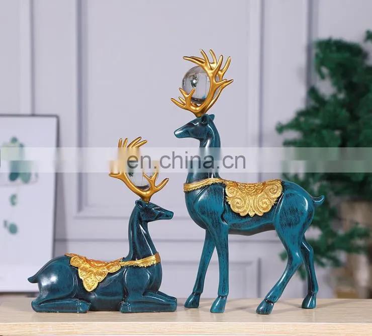 European creativity in the New Year the New Year fortune deer household living room modern study resin ornaments art crafts