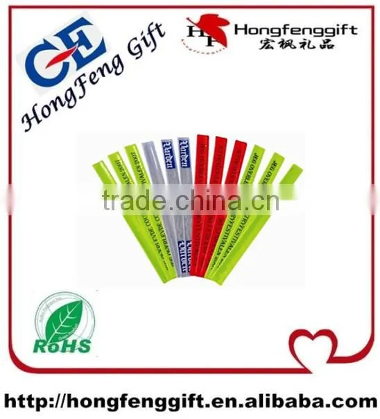 Hot sell plastic wristband watch /PVC slap band /reflective bracelet