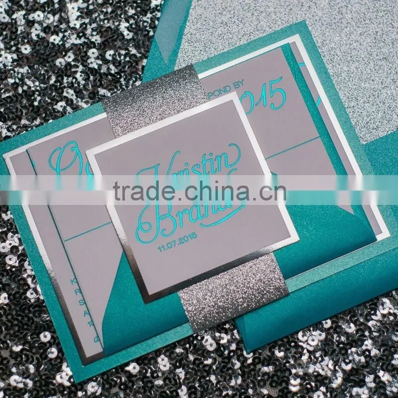 High Quality Luxurious Royal Glitter Wedding Card Design