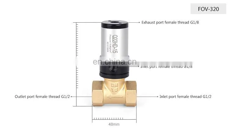 SNS Q22HD Series two position two way copper pneumatic air control cut-off valve