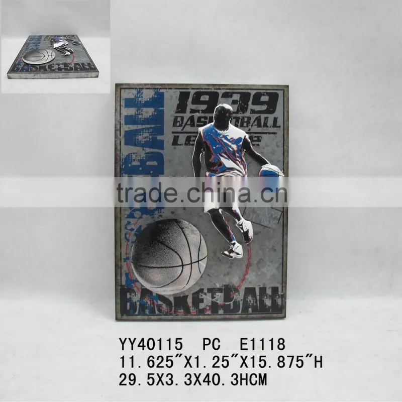 sports design wall tin sign, embossed wall decor
