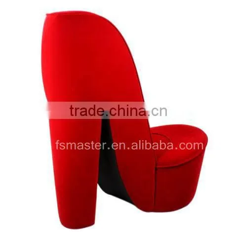 Fabric cover living room sofa high heel shoe chair