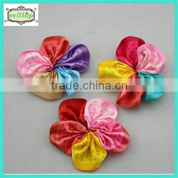 Cheaper hot sale 5cm ribbon flower decorative