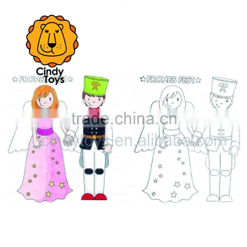 Wooden Rubber Stamp Angel & Miner 1 pcs for Christmas