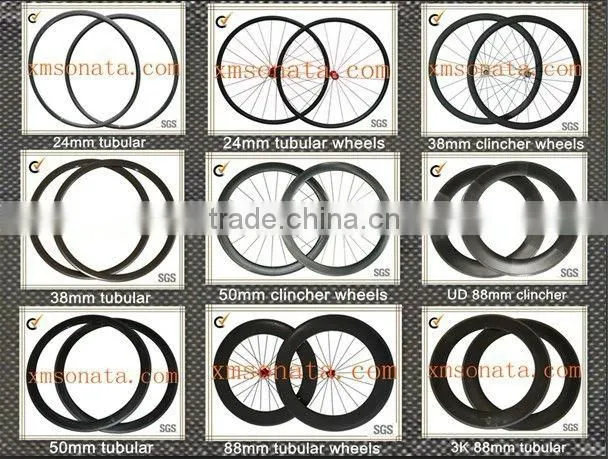 Hot sales carbon fiber bicycle tubular rims 700c 60mm 3K
