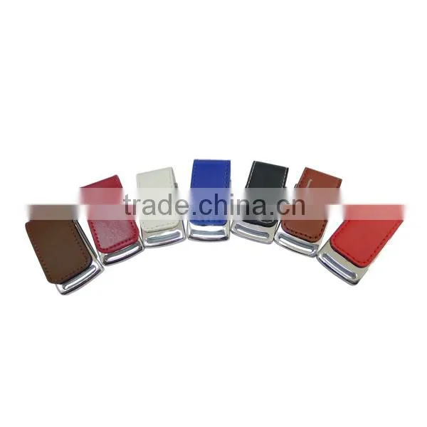 OME Embossed leather usb flash drive 64gb logo printing