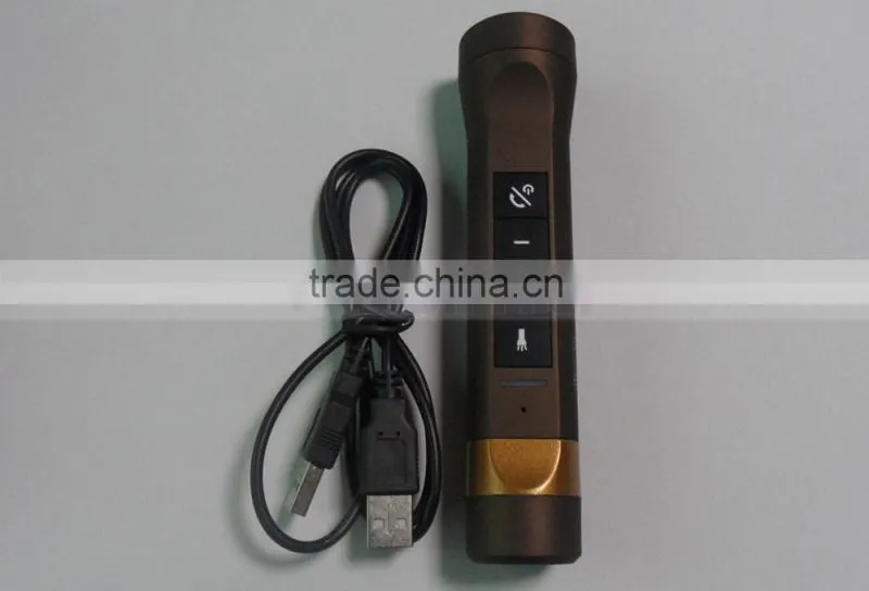 Round Portable Bluetooth LED Flashlight Riding Bike Speaker With Torch Holder