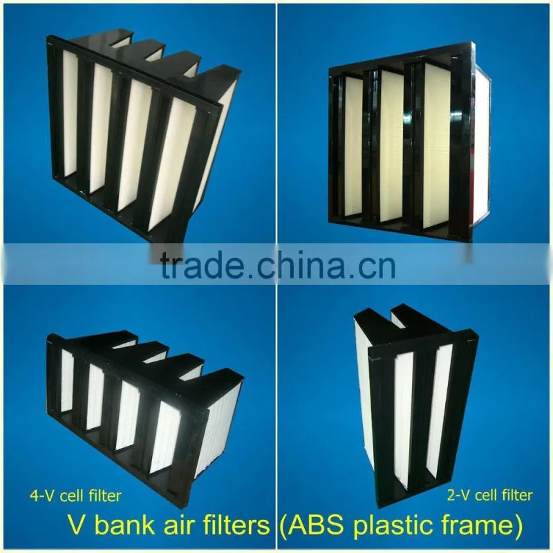 F9-H13 V shape medium fine filter for AHU or gas turbine