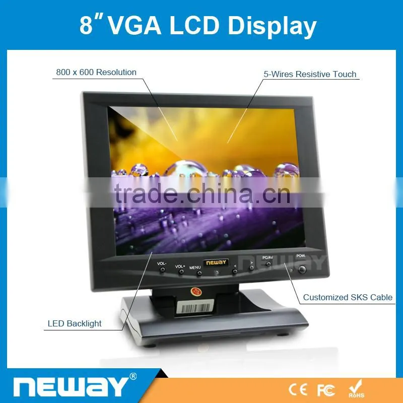 8 inch VGA Touch screen Monitor OEM touch panel lcd monitor