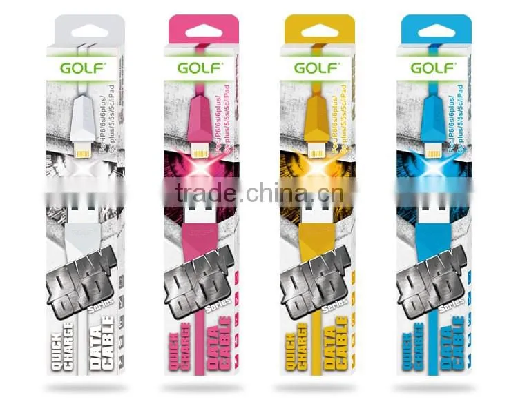 GOLF Original Diamond Series1.5A 1M Quick Charge And Data Cable For iphone 6
