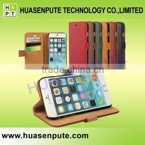 Vintage Style Leather Flip Magnetic Mobile Phone Cover Case For iPhone 6