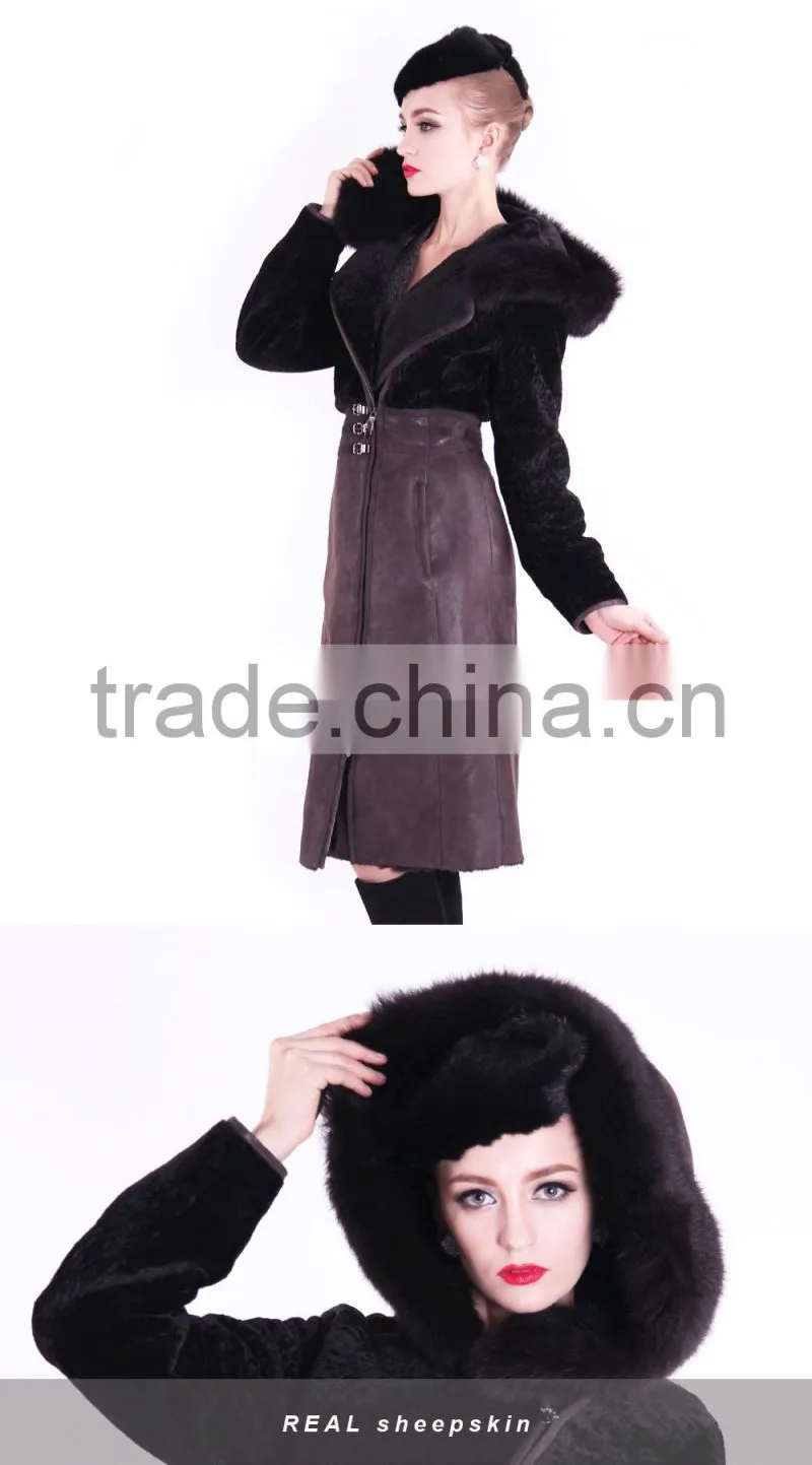 2016 New Design Winter Women Length Coachman Woolen Coat