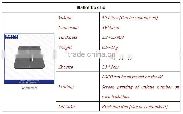 JYL-BB112 Plastic election box/ PVC vote box