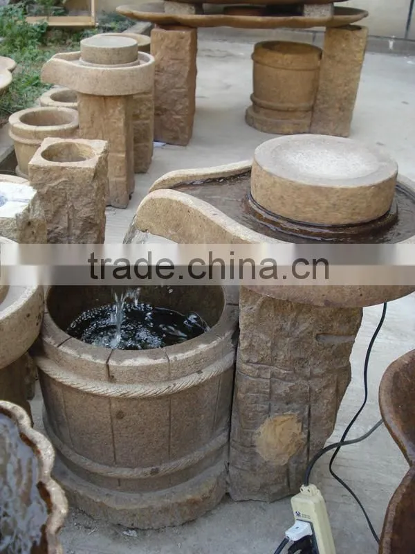 Antique millstone fountain