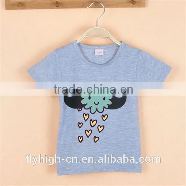 Promotional Simple Design Round Neck Short Sleeve Cotton Kids T Shirt