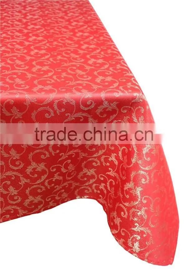 Hot Sale 100% Polyester Custom Jacquard Shining Christmas Tablecloth