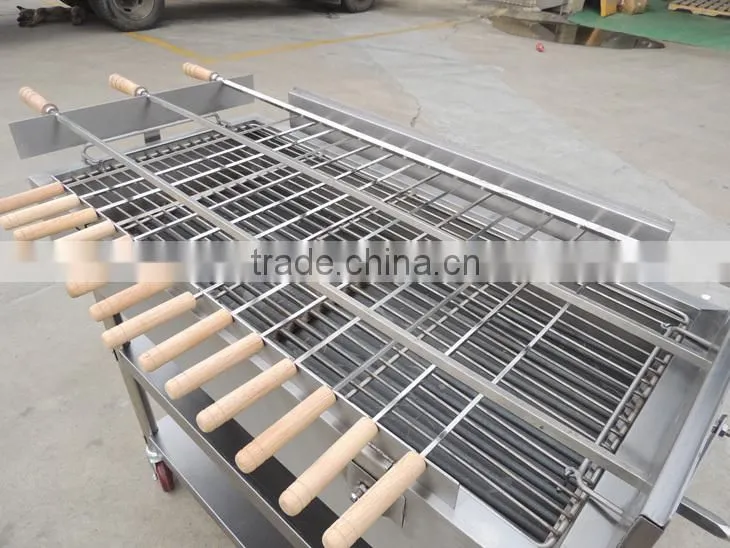 (Australia Style) Stainless Steel Outdoor Charcoal BBQ's Grill Trolley Rotisserie Spit With Variable Speed Motor 220V/110V