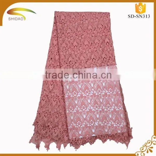 2016 Wholesale Beautiful embroidered italian african lace fabric for party dress and cloth