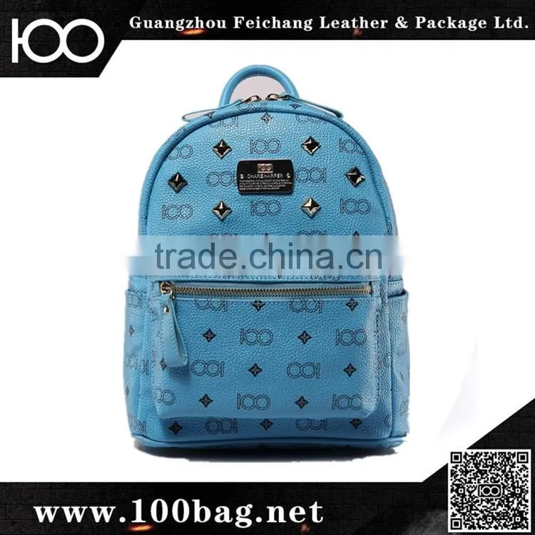 promotional new 2014 blue fashion backpack custom laptop bag