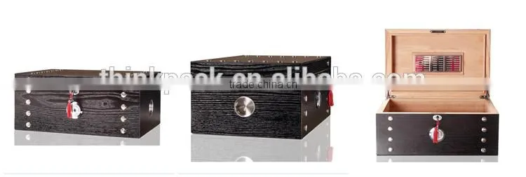 Large storage wooden humidor cigar watch box