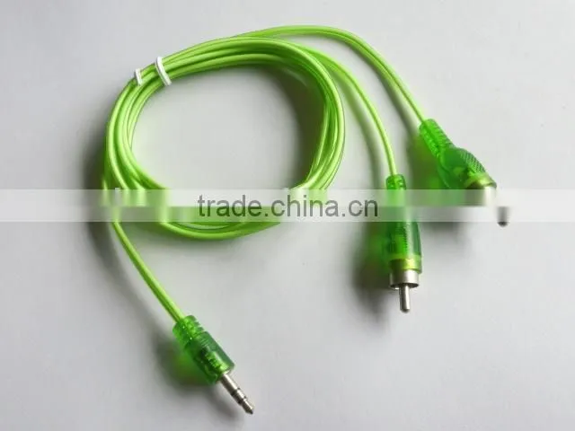 Hign quality reansparent DC 3.5 to 2 RCA cable