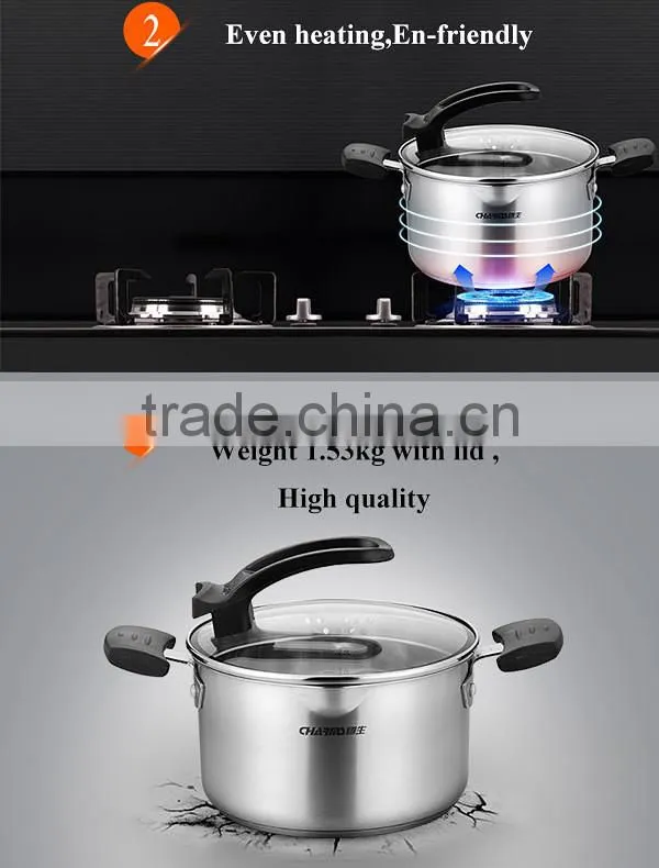 Induction PP handle cooking pots stainless steel stock pots