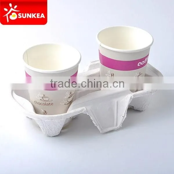 Wholesale Coffee Cup Carriers, Drink Trays,4 Cup Pulp Board Carrier Trays in China