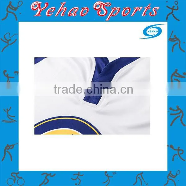 custom made blue white rugby jersey with logo and number