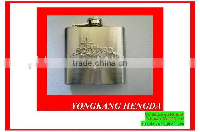 Top quality customize 6oz round hip flask