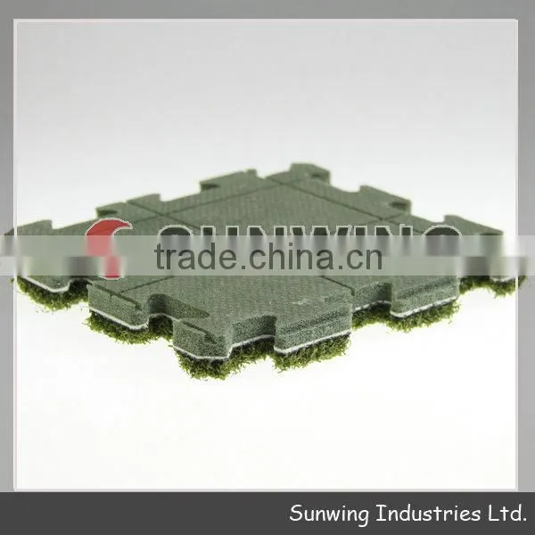 artificial interlocking puzzle matmosic grass covering