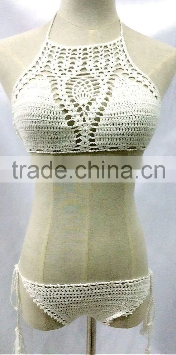 Black White Crochet Bikini Swimwear,Sexy Ladies Beach Bikini