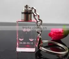 Best selling 3d laser crystal key chain
