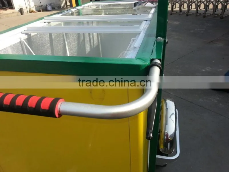 2015 new design solar ice cream freezer bike solar portable rechargeable battery bicycle freezer solar freezer with tricycle bic