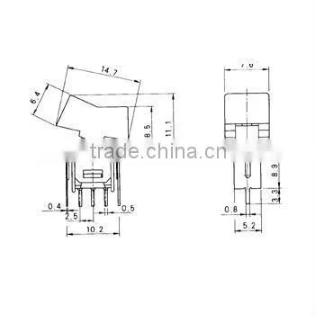 Sub mini twin rocker switch