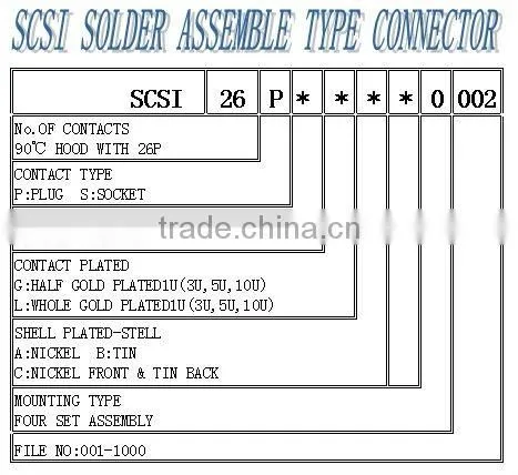 CD-ROM Drives System 26 Way SCSI Solder Assemble Male Type Connector Approved SGS/UL E 346172