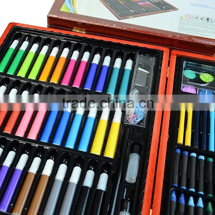 wooden box art set coloring set for 150pcs
