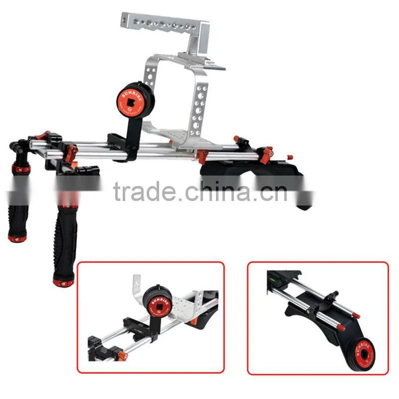 SUNRISE Camera Shoulder Rig Shoulder Stabilizer DSLR Rig + BMCC Cage