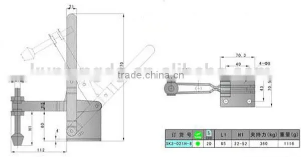 Compression SK3-021H-8 heavy duty toggle clamp