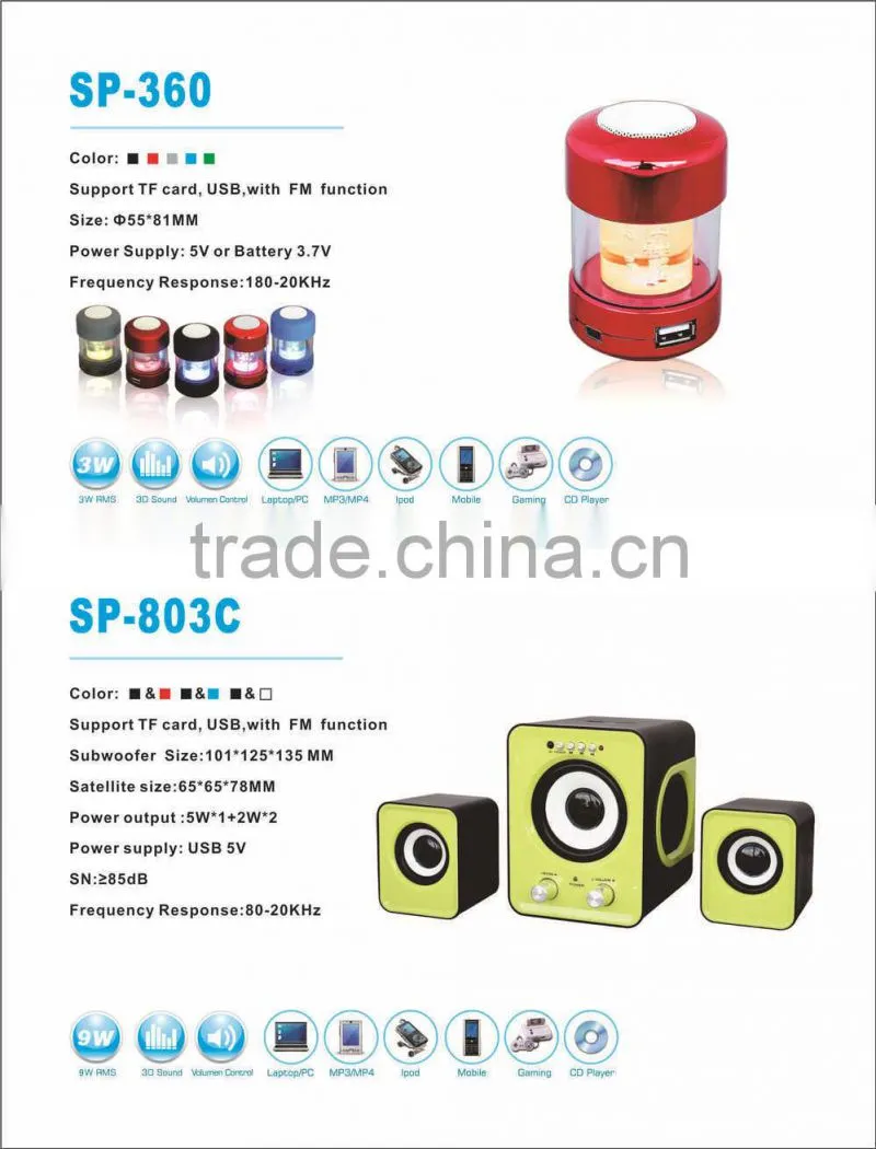 in hot selling with remote control cheap 2.1 card speaker