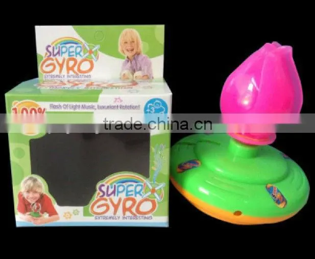 Plastic magic gyro fan spinning top with light music