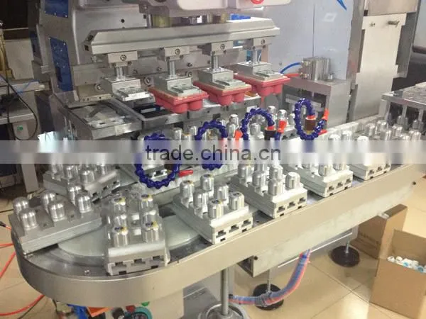 four color vertical pad printing machine for plastic lid with China manufacturer