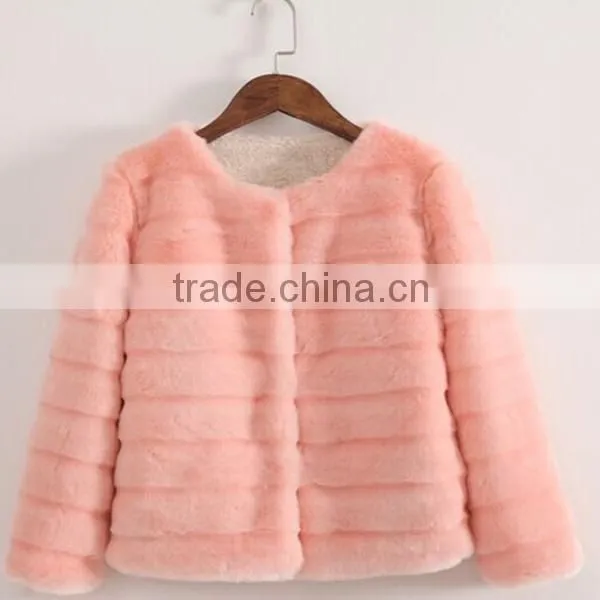 girls wholesale pink fur jacket, fur lined jacket
