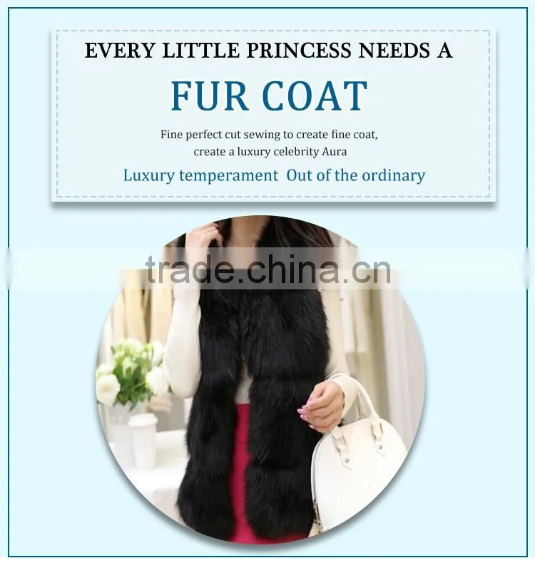 simple design luxury ladies clothes imitation fur winter vest