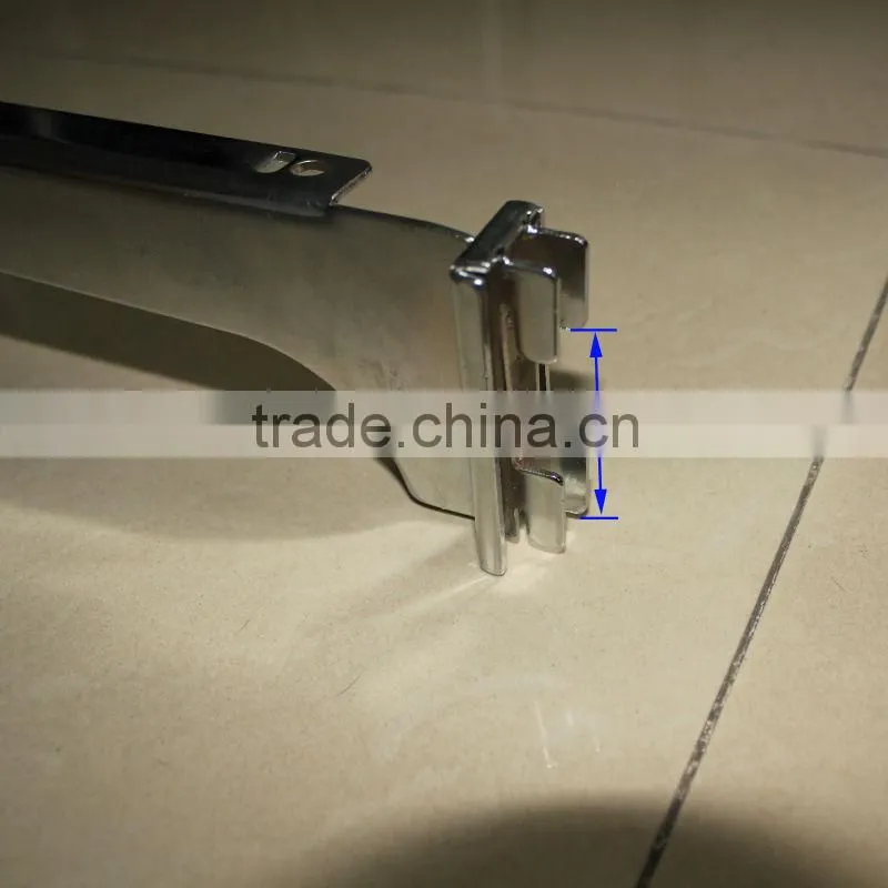 Double slotted metal shelf bracket with rod hanging ring