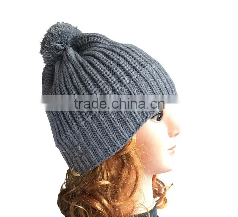 Custom Winter Embroidery Acrylic Knitting Beanie Caps Outdoor Sports