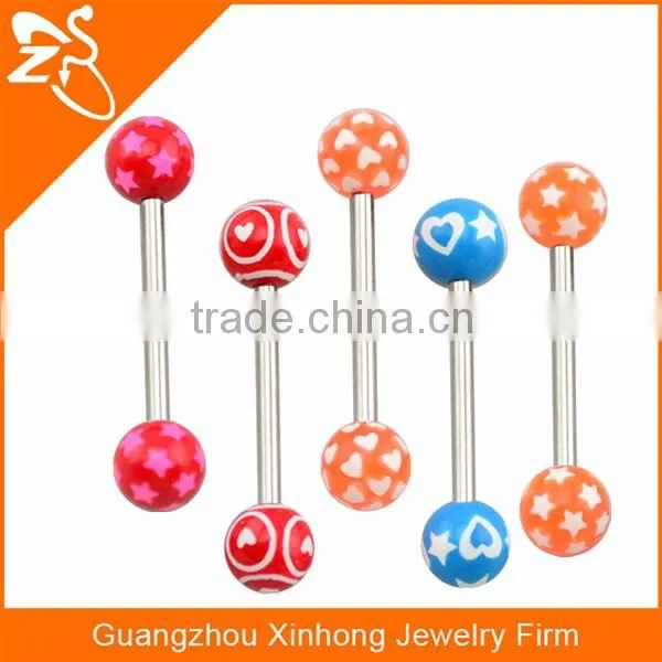 Wholesale Rainbow color tongue barbell rings hot sell body jewelry