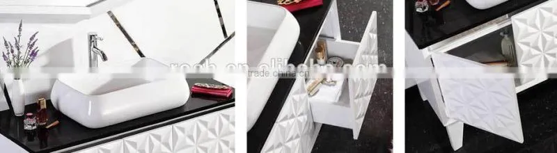 ROCH 8005 Hot Sell Wood Bathroom Vanity Customized With Marble Counter Top